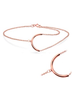 Rose Gold Plated C-shaped Pipe Silver Bracelets BRS-719-RO-GP